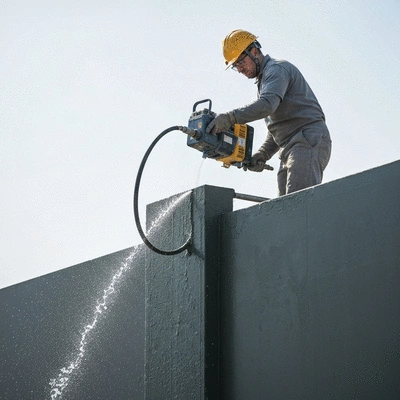 Commercial waterproofing solution in action