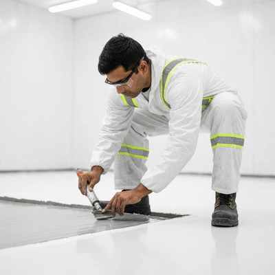 Image showing a waterproofing professional at work