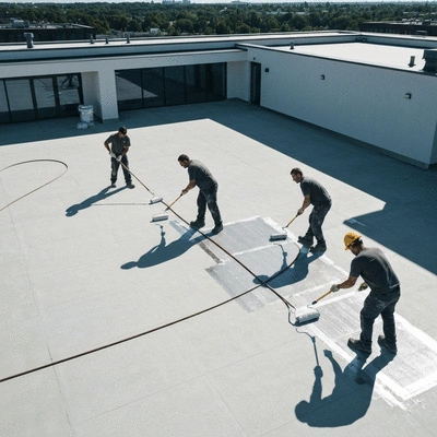 Professional waterproofing service in action